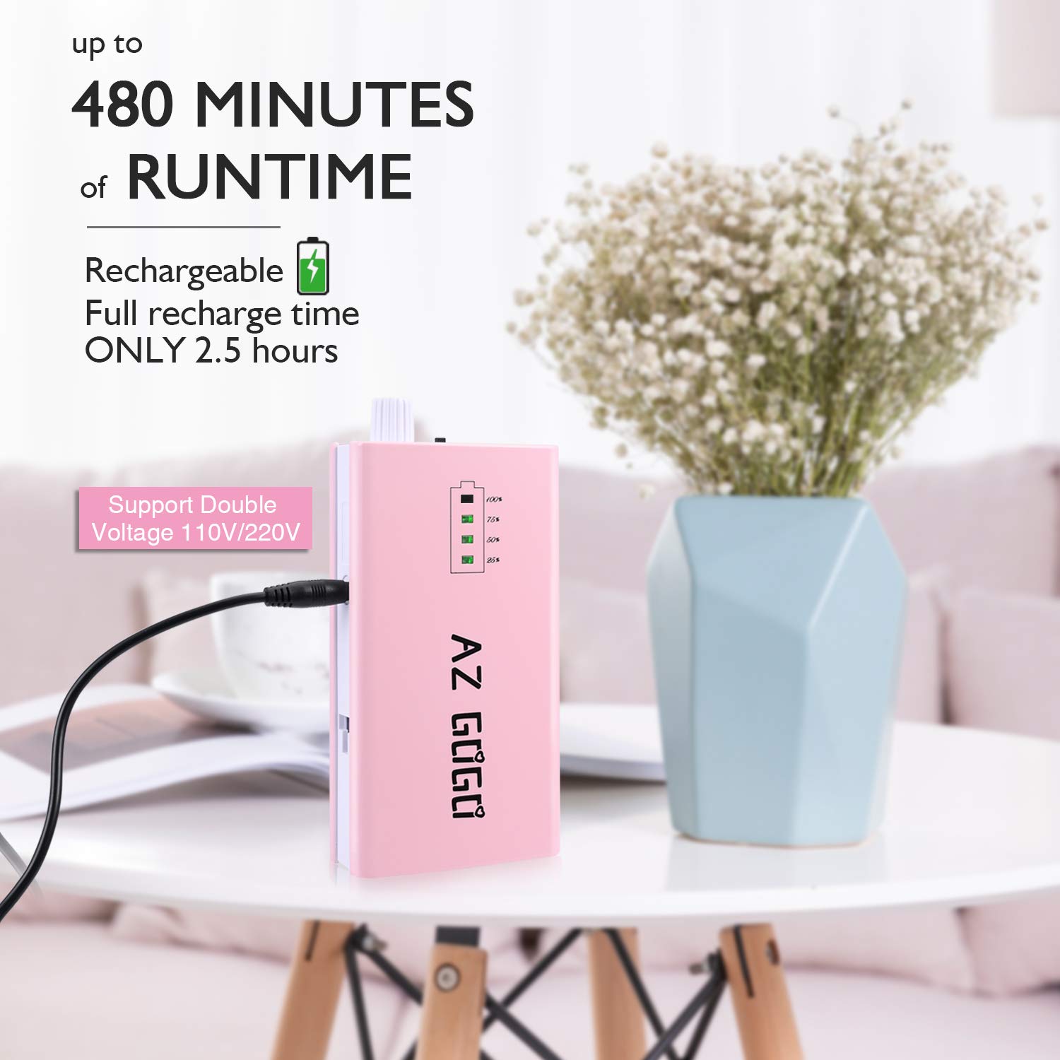 AZ GOGO Taladro de uñas portátil de 30000 RPM + colector de polvo de uñas