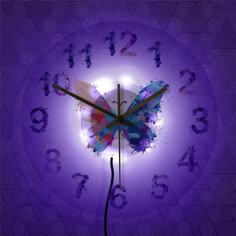 Reloj de pared de mariposa, arte de mariposa de vida silvestre, reloj de pared para decoración del hogar, regalos únicos de mariposa para hombres y