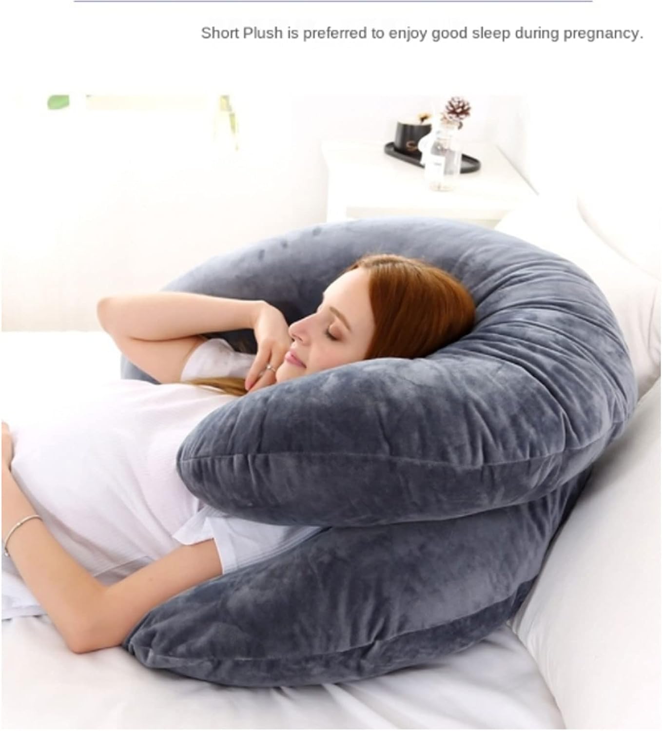 Pregnancy Pillows C-Shape Full Body Pillow and Maternity Support with Velour Cover Support for Back HIPS Legs Belly a Must Have for Pregnant Women