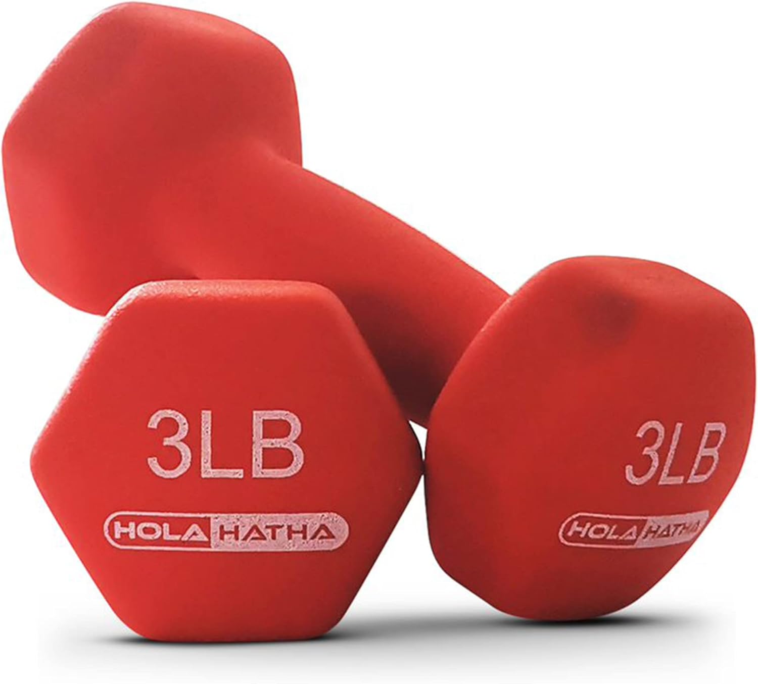 HolaHatha Juego de mancuernas de neopreno de 2, 3, 5, 8 y 10 libras con estante, ideal para ejercicios en casa para ganar tono y definición, color