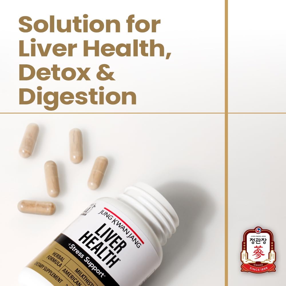 JungKwanJang Suplemento de salud hepática con cardo mariano 260 mg (silimarina) y ginseng americano 1,000 mg – Desintoxicación del hígado graso y