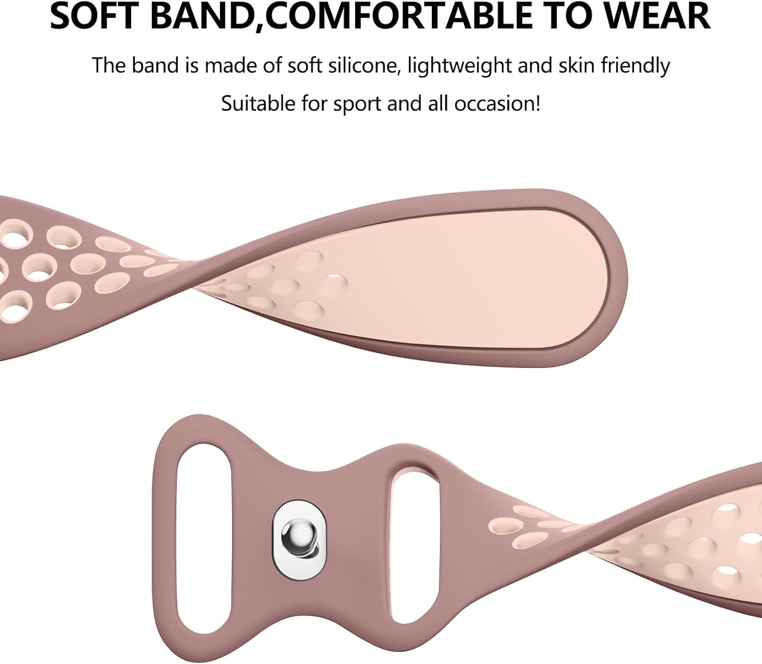 Vancle Correas de silicona compatibles con correas de reloj Fitbit Versa 2 para mujeres y hombres, correas de repuesto deportivas suaves y