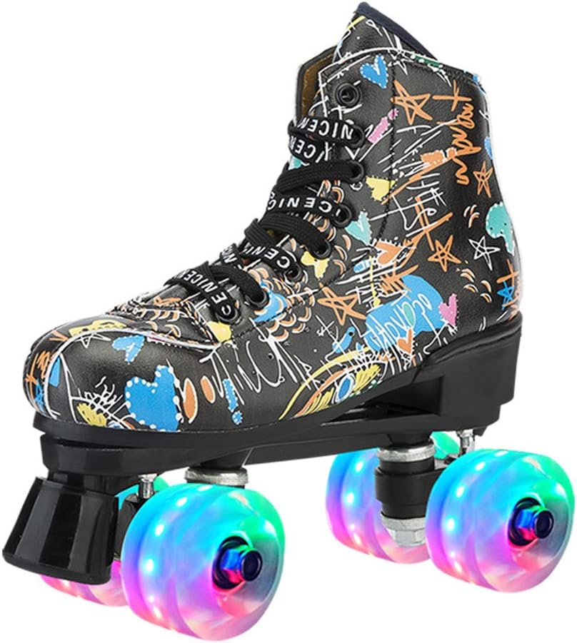 Patines juveniles para mujeres y hombres Graffiti Freestyle Quad Rink Skate Shoes