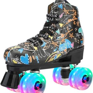 Patines juveniles para mujeres y hombres Graffiti Freestyle Quad Rink Skate Shoes Patines juveniles para mujeres y hombres Graffiti Freestyle Quad Rink Skate Shoes