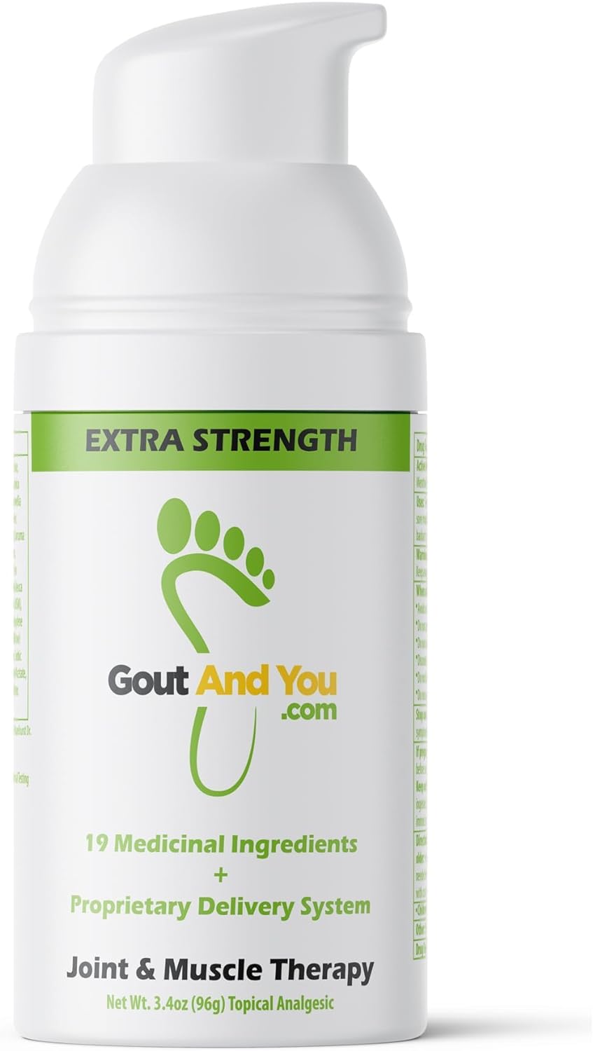 Gout and You Crema extra fuerte para aliviar molestias en las articulaciones para brotes de articulaciones, tendón, dolor muscular, acción rápida,