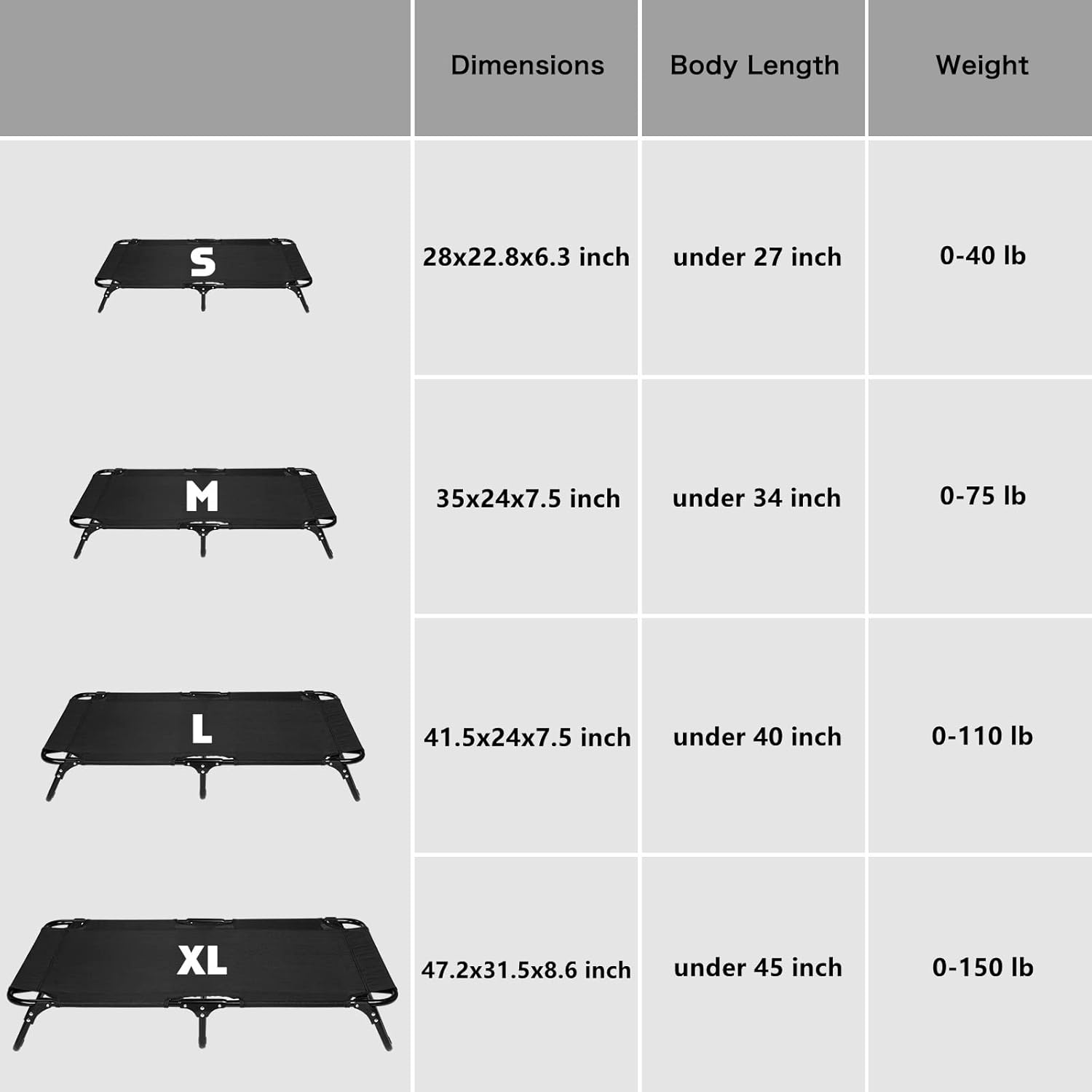 Cama elevada para perro, cama elevada plegable para perro, cama elevada para mascotas con malla lavable y transpirable, cama portátil para perros