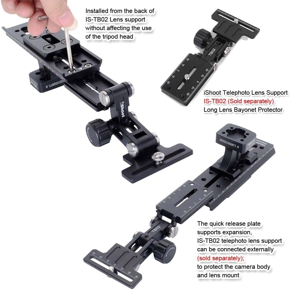 iShoot Soporte de pie para soporte de lente compatible con Nikon Z 15.748in f2.8 TC VR S, Z 23.622in f4 TC VR S, Z 31.496in f6.3 VR S, soporte de
