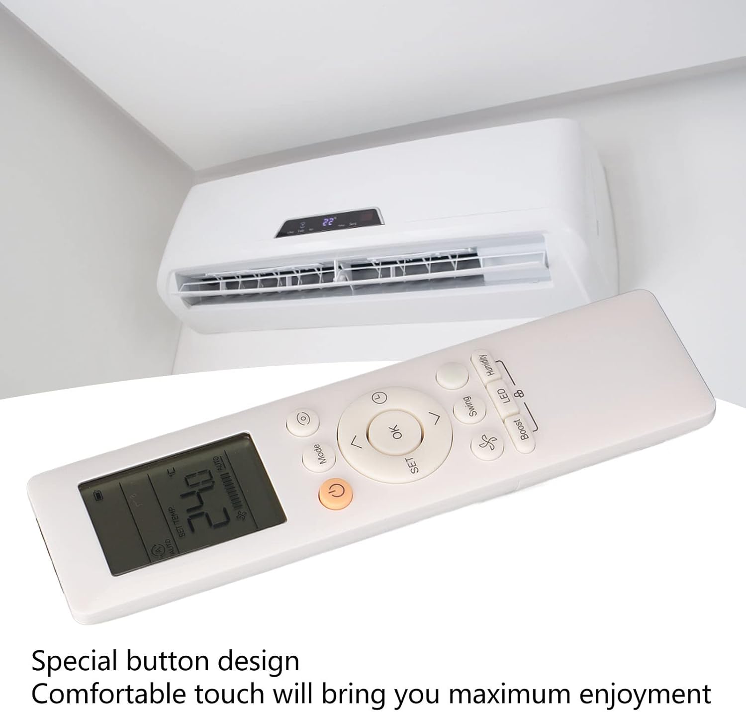 RG10L1 C2HS BGEF Control remoto de aire acondicionado, reemplazo universal del control remoto de CA para la serie Midea