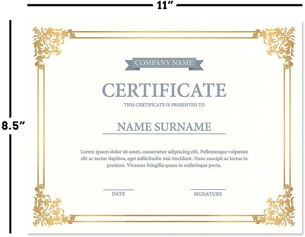 Empire Gold & White Parchment Certificate Papers – Paquete de 100, compatible con impresoras láser y de inyección de tinta, para oficina, premios de