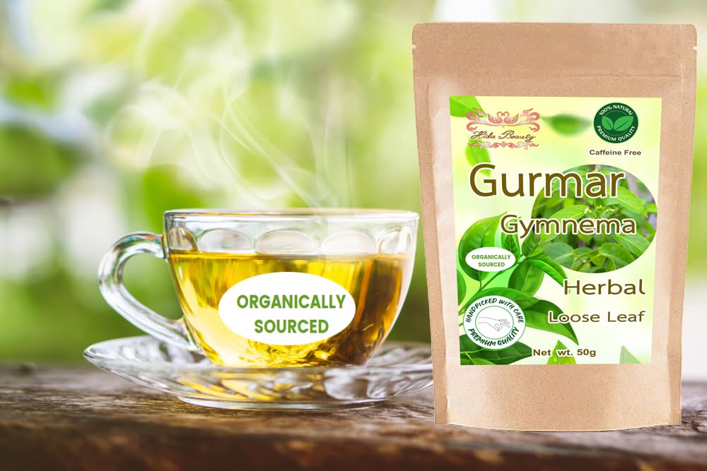 Hida Beauty Gurmar Gymnema Sylvestre Tea 1.76 onzas de hojas sueltas secas sabor natural original