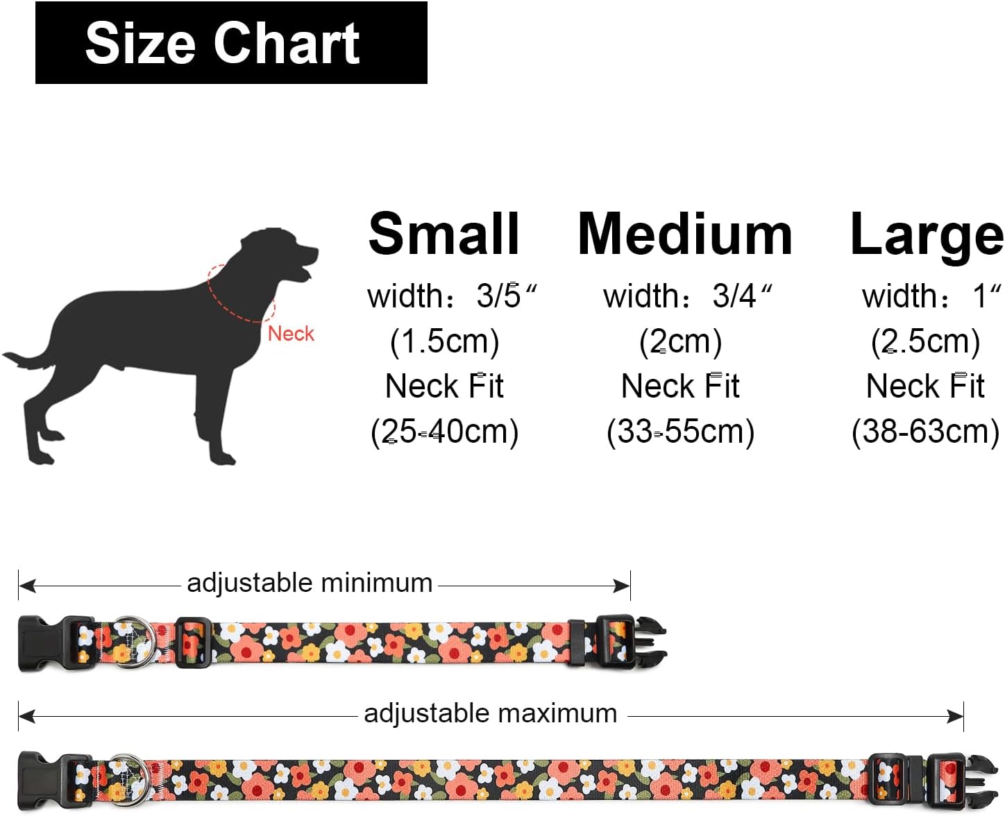 Suredoo Collar ajustable para perro con patrones, ultra cómodo, de nailon suave, transpirable, para perros pequeños, medianos y grandes (S, naranja