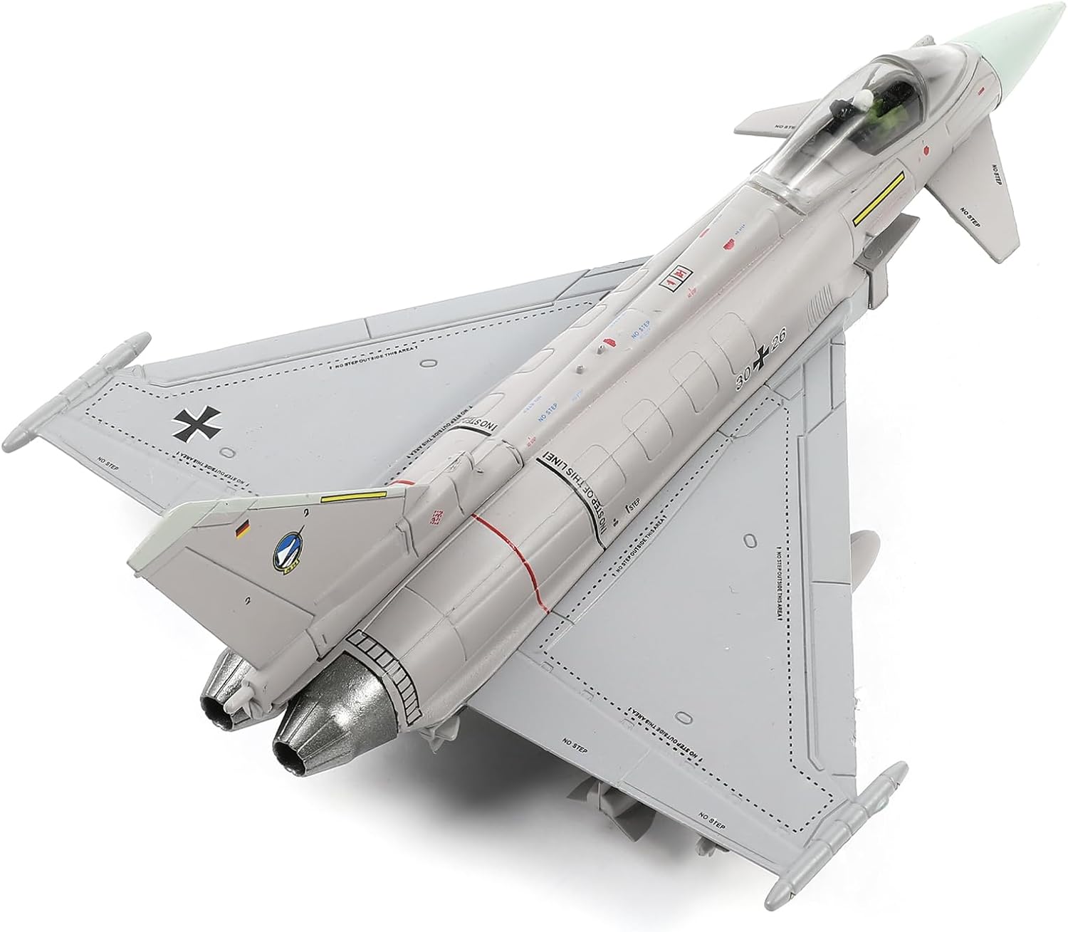 1100 Eurofighter Typhoon EF-2000 German Jet Fighter Modelo de avión fundido a presión para colección de exhibición o regalo