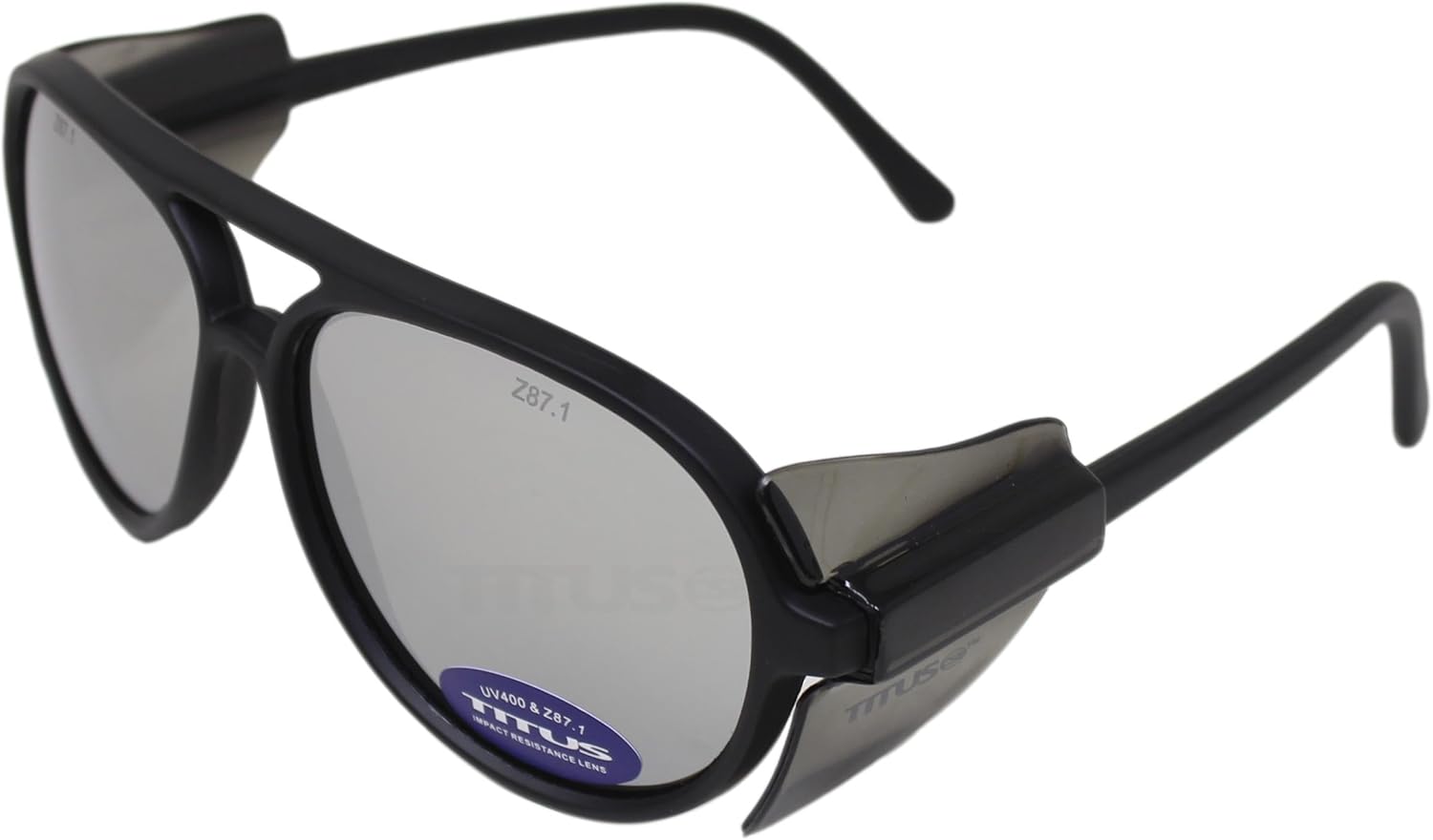 TITUS G35 Retro Aviator Z87 – Gafas de sol con protección para los ojos con escudo lateral para motocicleta para disparos DOT ANSI CE aprobadas