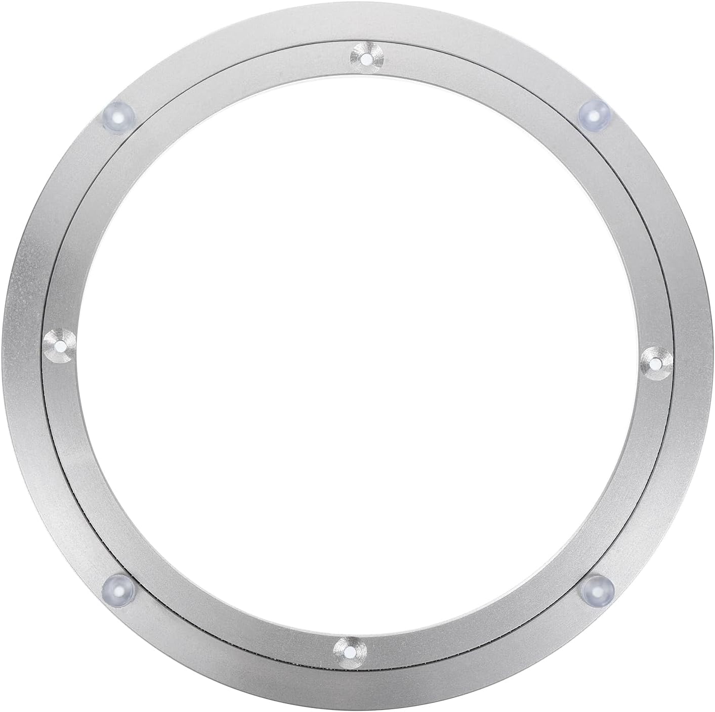 uxcell Rodamientos giratorios de aleación de aluminio de 10 pulgadas, placa giratoria redonda suave para decoración de pasteles de mesa de comedor