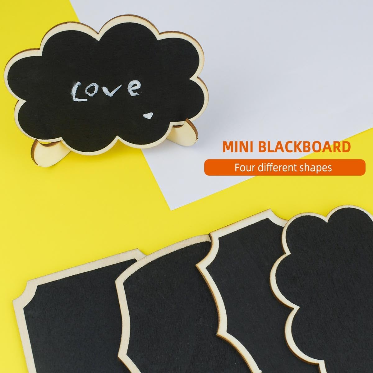 20 Pack Mini Chalkboard Signs Food Labels Small Wooden Blackboard with Easel Stand for Table Numbers Wedding Sign Message Board Place Cards Party