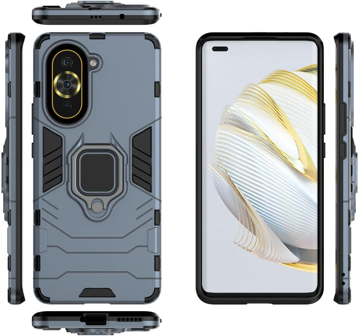 Funda para Huawei Nova 10 Caso,Soporte de montaje magnético para coche Funda para Huawei Nova 10 NCO-AL00 Caso Azul