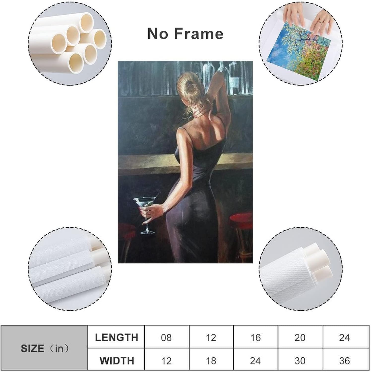 Póster artístico para pared, diseño de mujer sexy con vestido azul, sosteniendo copa de vino, decoración de pared, póster de lienzo Painti, lienzo,
