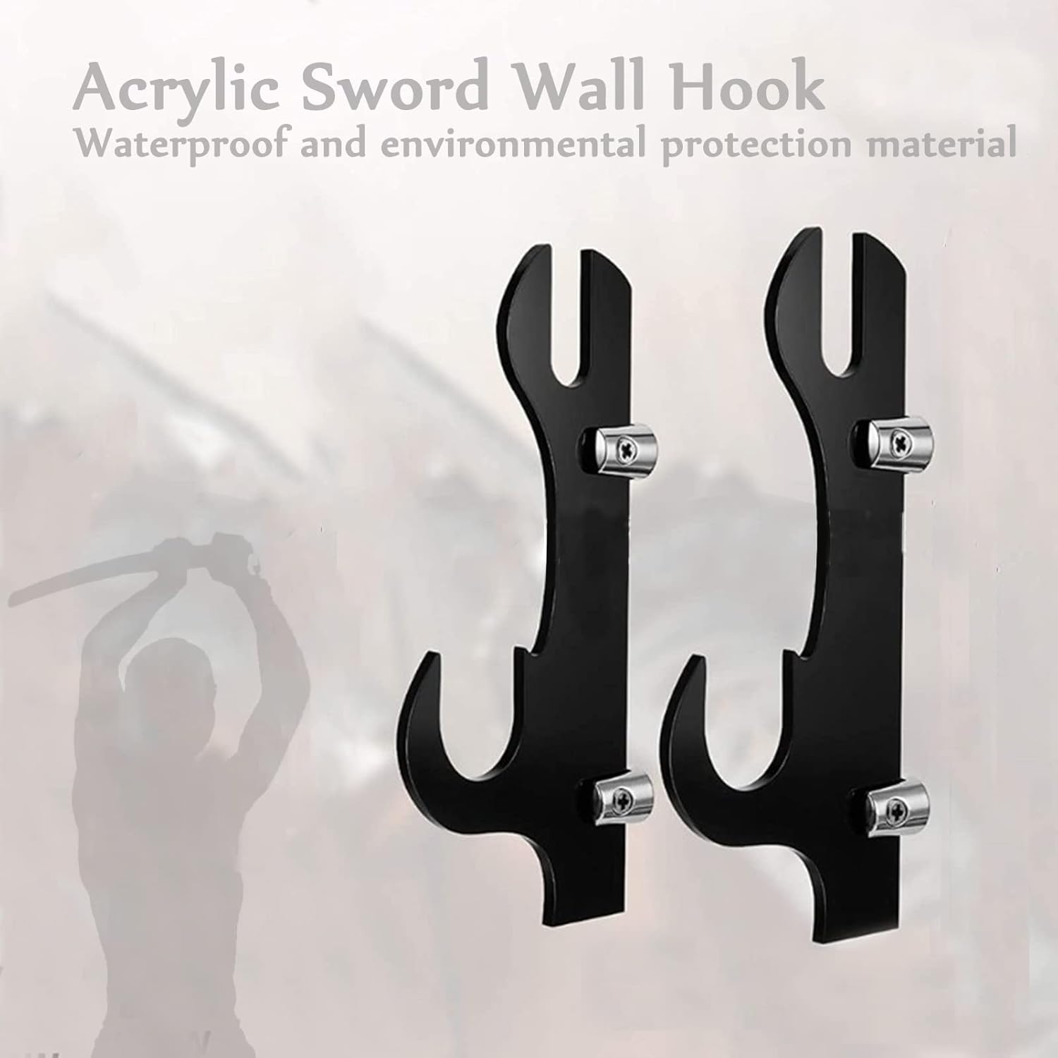 Soporte de espada, gancho de espada, acrílico de dos capas montado en la pared Samurai Sword Stand Stand Display Stand Support All Swords