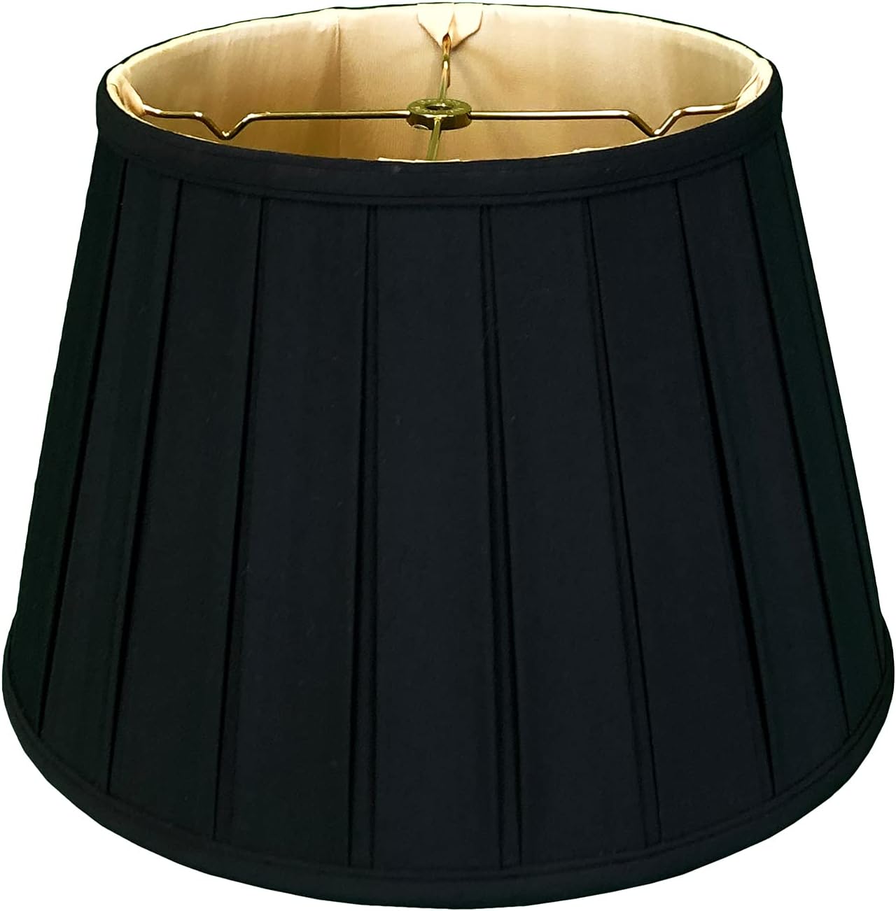 Royal Designs Empire – Pantalla plisada para lámpara básica, color negro y dorado, 12.5 x 20 x 13.5 pulgadas