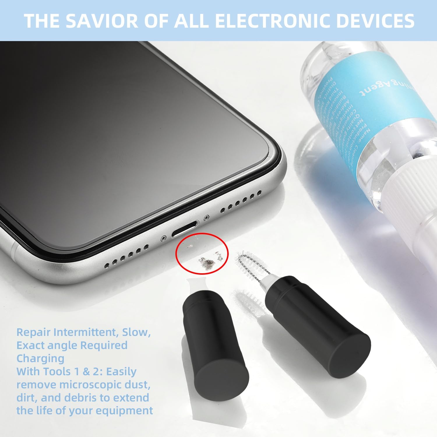 Kit de limpieza para Airpod, kit de limpieza de iPhone, kit de limpieza multifunción para Airpod, cepillo suave para puerto de carga de teléfono,