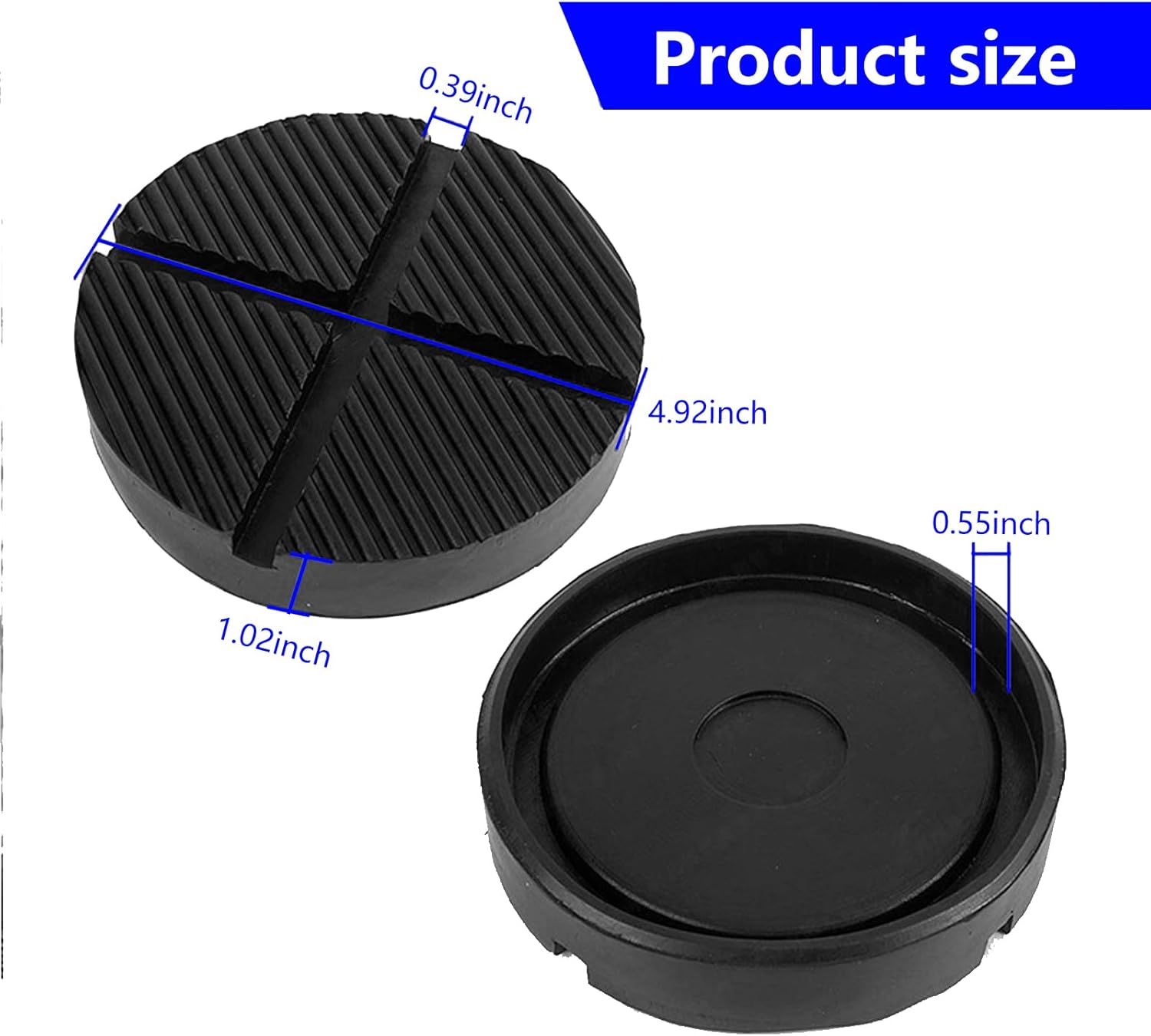 1 bloque de goma de soporte para gato de piso de automóvil, clip adaptador de almohadilla de disco ranurado en cruz, abrazadera de soldadura lateral