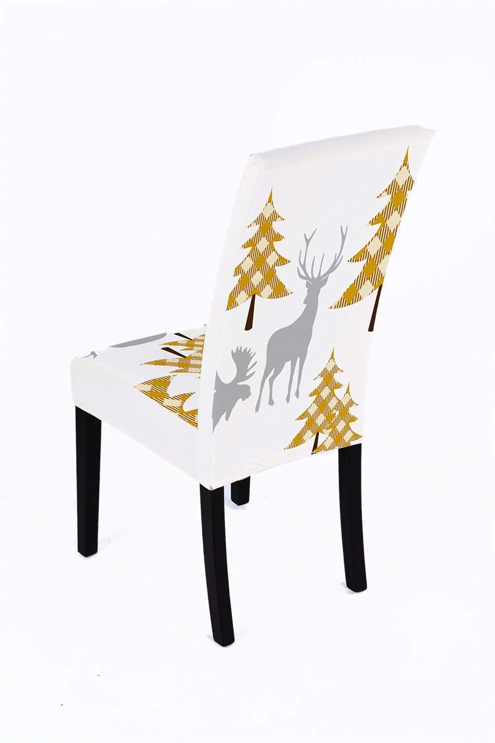 Fundas para sillas de comedor navideñas, 6 piezas, elásticas estampadas, fundas de asiento para decoración de vacaciones, fiestas, cocina, comedor