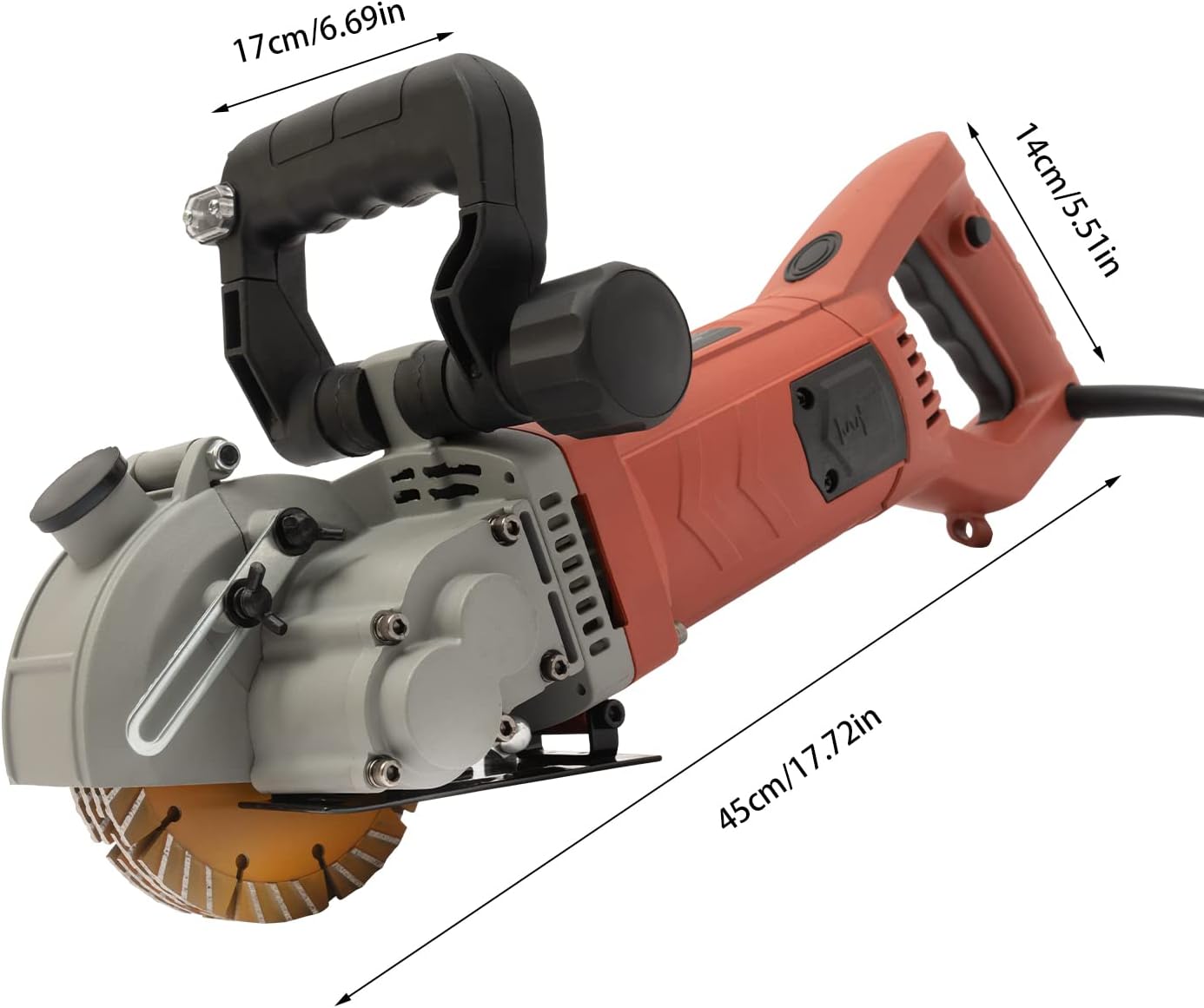 Cortadora de pared de 4800 W, cortadora eléctrica de ranura de pared de 110 V, cazador de ranurado portátil con 5 piezas de sierra de 5.2 pulgadas y