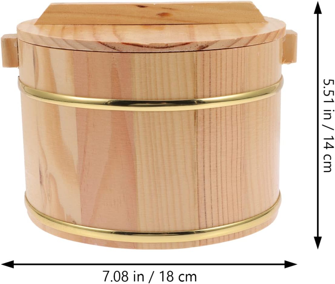 Alipis 1 juego de cubo de arroz de madera barril al vapor barril de madera sushi arroz tazón Hangiri Sushi Oke mezcla de arroz con tapa para el