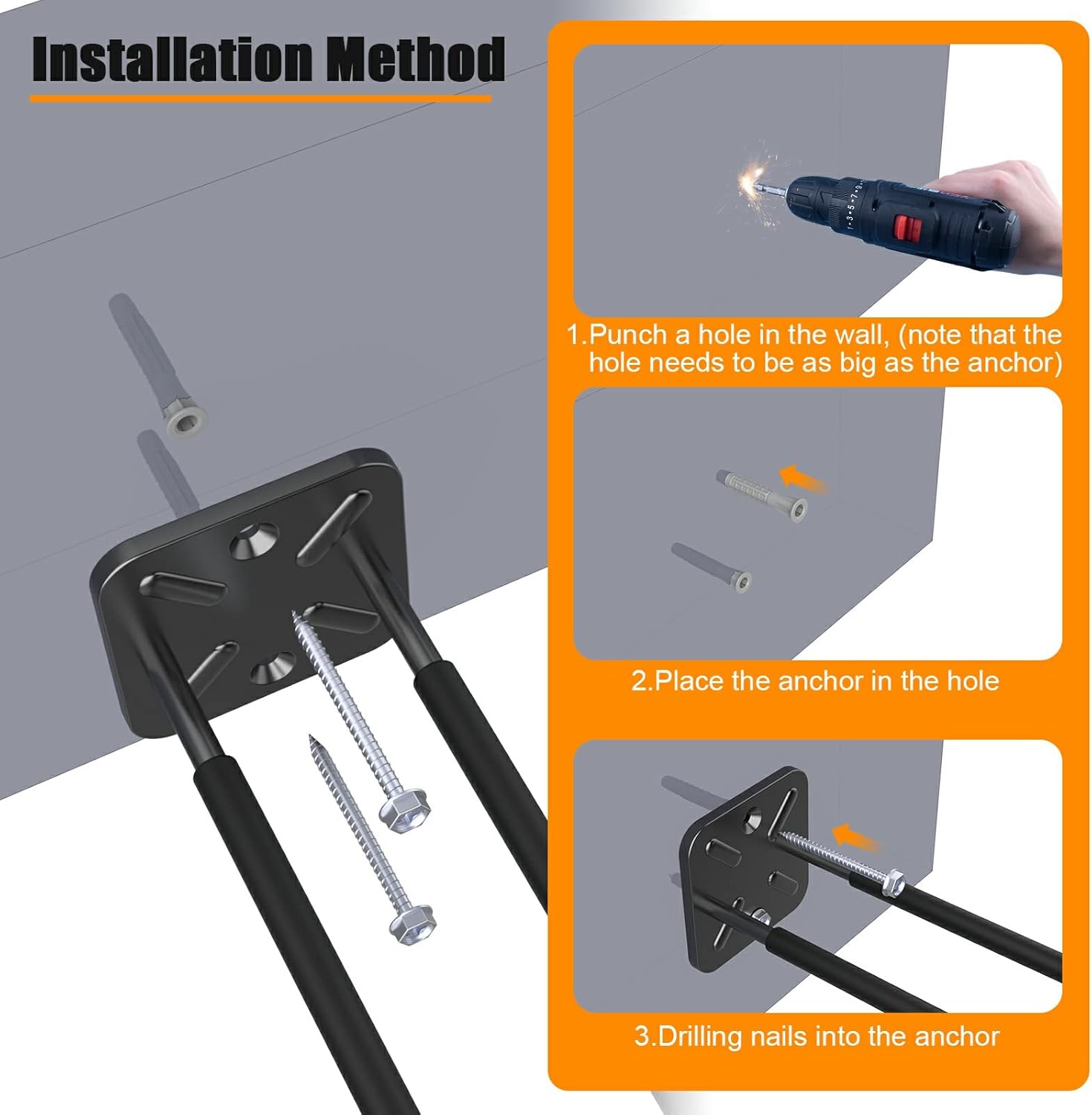2 ganchos de garaje resistentes, colgador de pared de garaje, organizador de montaje en pared para colgar sillas, cochecitos, herramientas