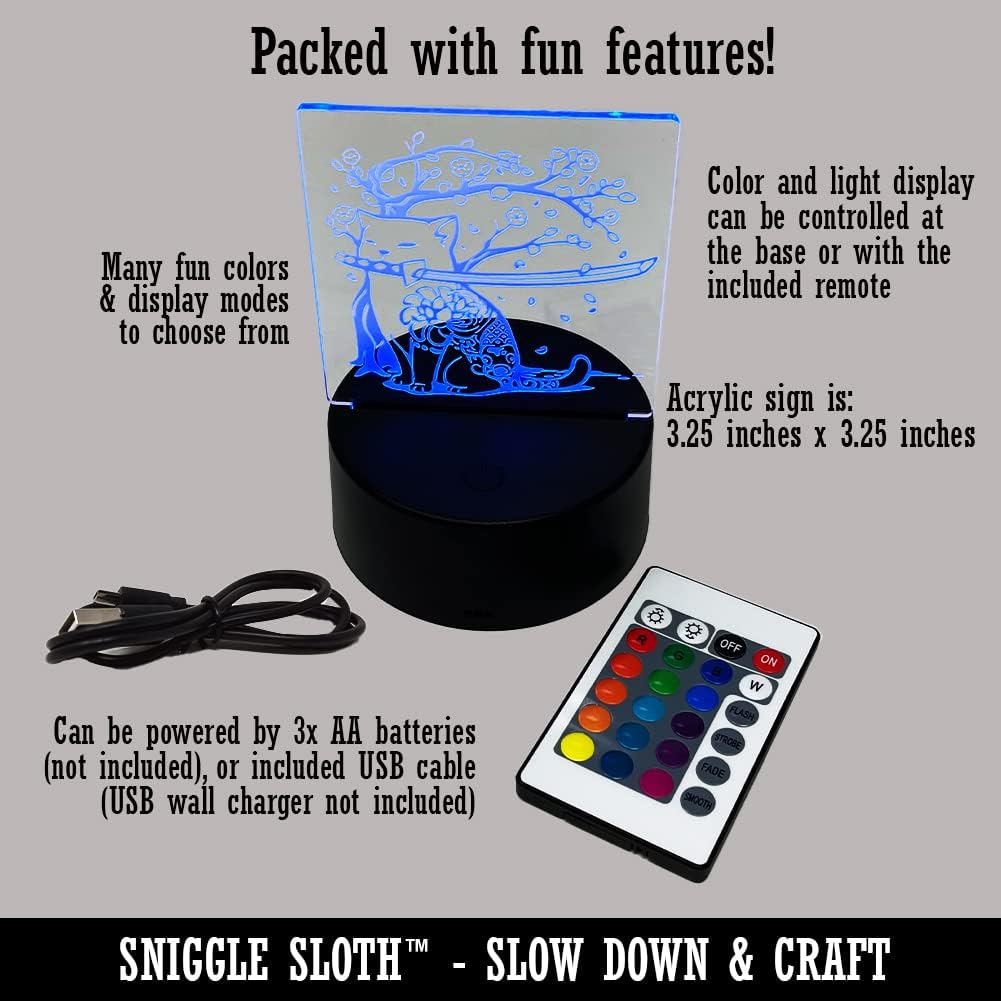 Sniggle Sloth Majestic Orca Killer Whale 3D ilusión LED luz nocturna señal lámpara de escritorio