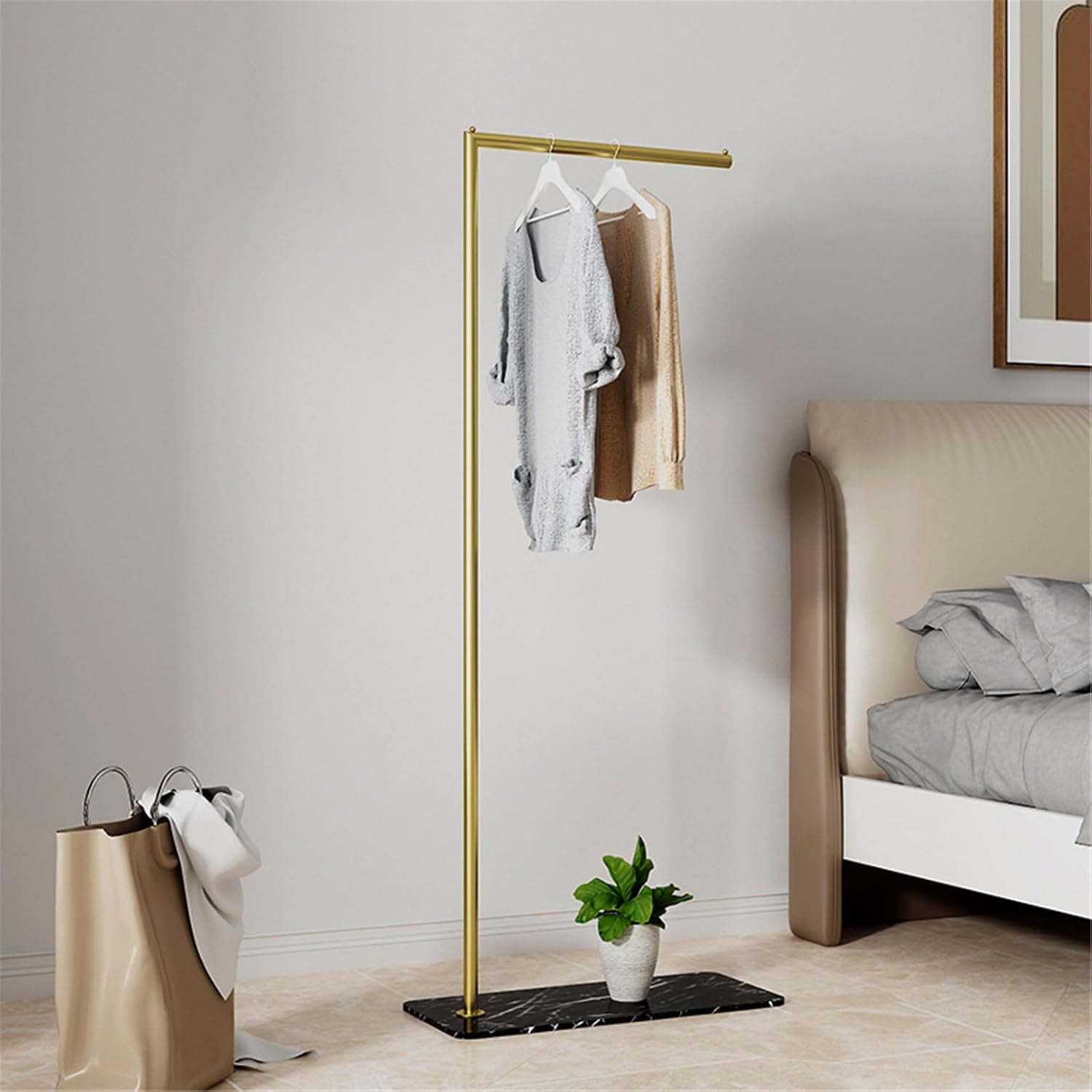 Coat Display Stand, Tall Metal Clothing Rack Garment Racks Clothing Rail With Marble Base Slim Bedroom Hanging Rack For Corner