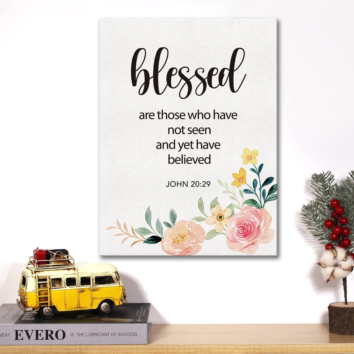 Lienzo cristiano para pared, diseño motivacional de Blessed are Those Who Have Not Seen, impresión en lienzo con escritura, versículo bíblico,