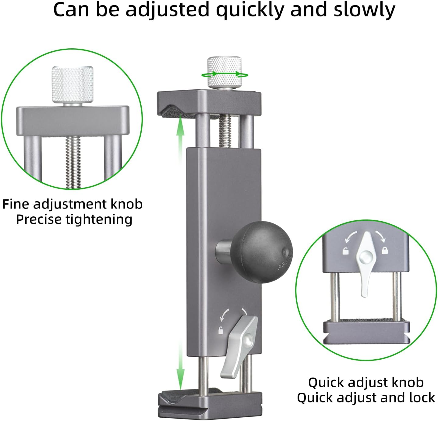 FANAUE Soporte para tablet de automóvil con cabeza esférica, diseño ligero, soporte giratorio para iPad de automóvil, escritorio, vehículos