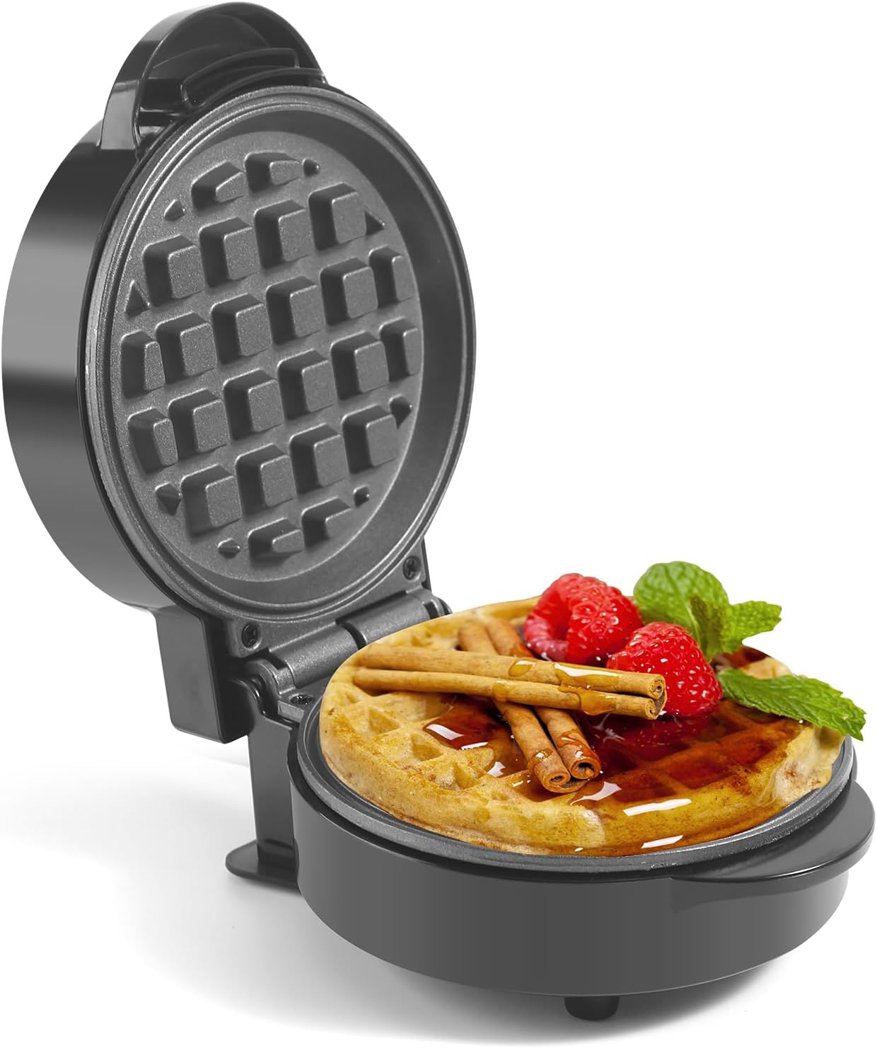Mini waflera para hacer gofres, pequeñas planchas antiadherentes, gofres belgas para desayuno, mini waflera para hacer gofres en minutos, máquina
