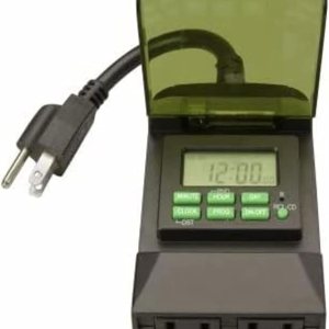 Woods 50014 50014WD Temporizador digital para exteriores de 2 salidas, 7 días con 12 caballos de potencia, negro Woods 50014 50014WD Temporizador digital para exteriores de 2 salidas, 7 días con 12 caballos de potencia, negro