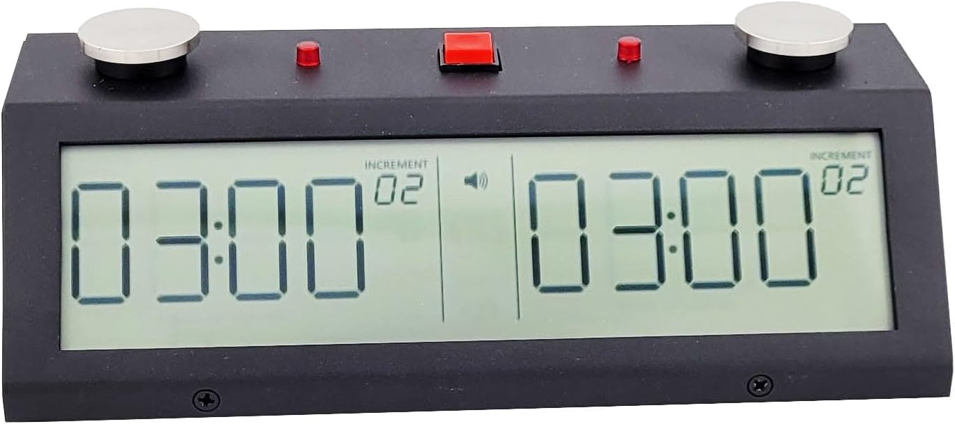 Torneo Profesional TapNset-Pro Reloj de Ajedrez Negro – Caja de Metal