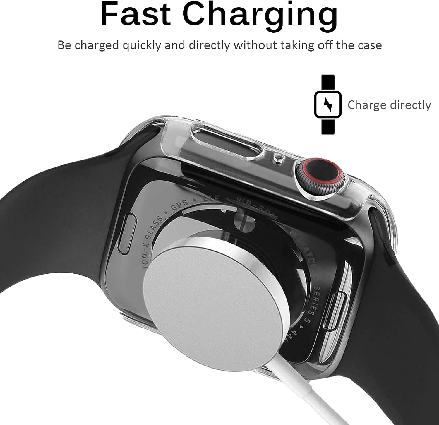 Miimall Funda compatible con Apple Watch Series 8 de 1.772 pulgadas con protector de pantalla antiarañazos, a prueba de golpes, policarbonato duro y