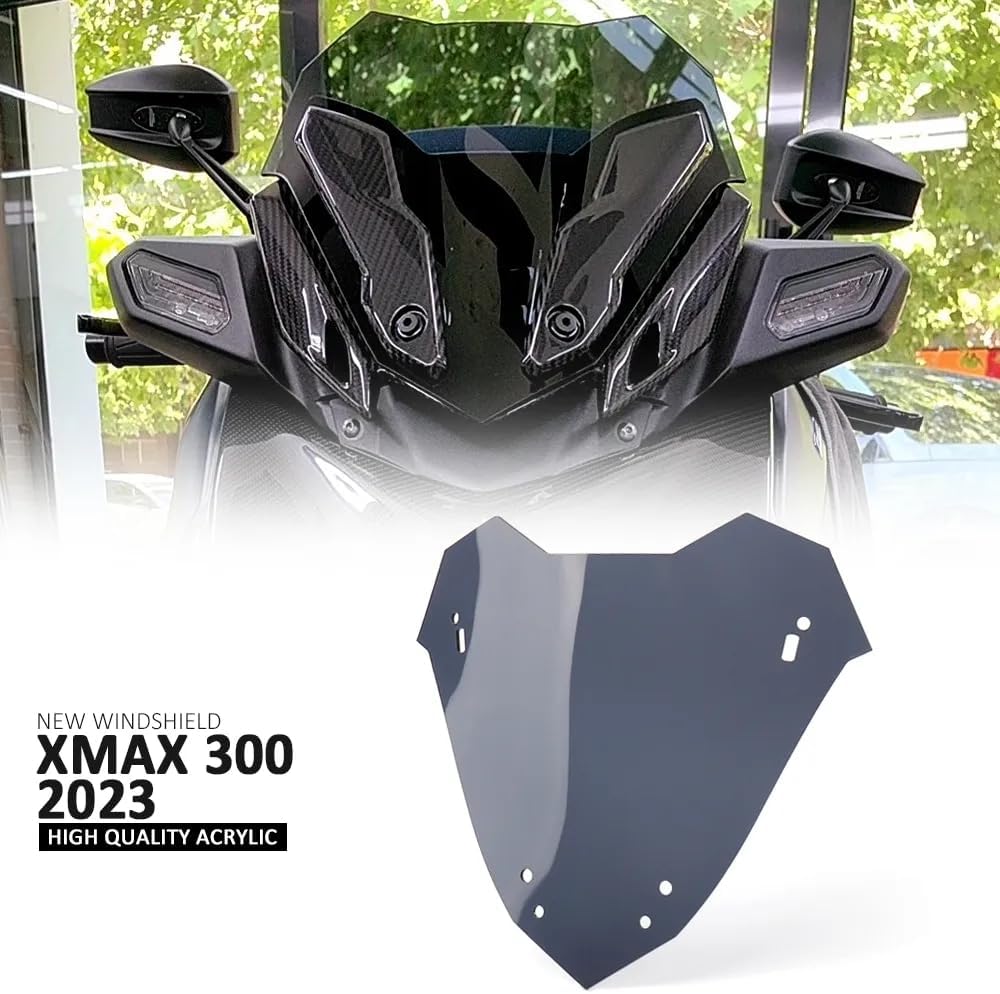 Parabrisas acrílico para motocicleta carenado delantero deflectores de viento para Yamaha X-MAX 300 2023 X-Max 250 X-Max 125 2023, negro