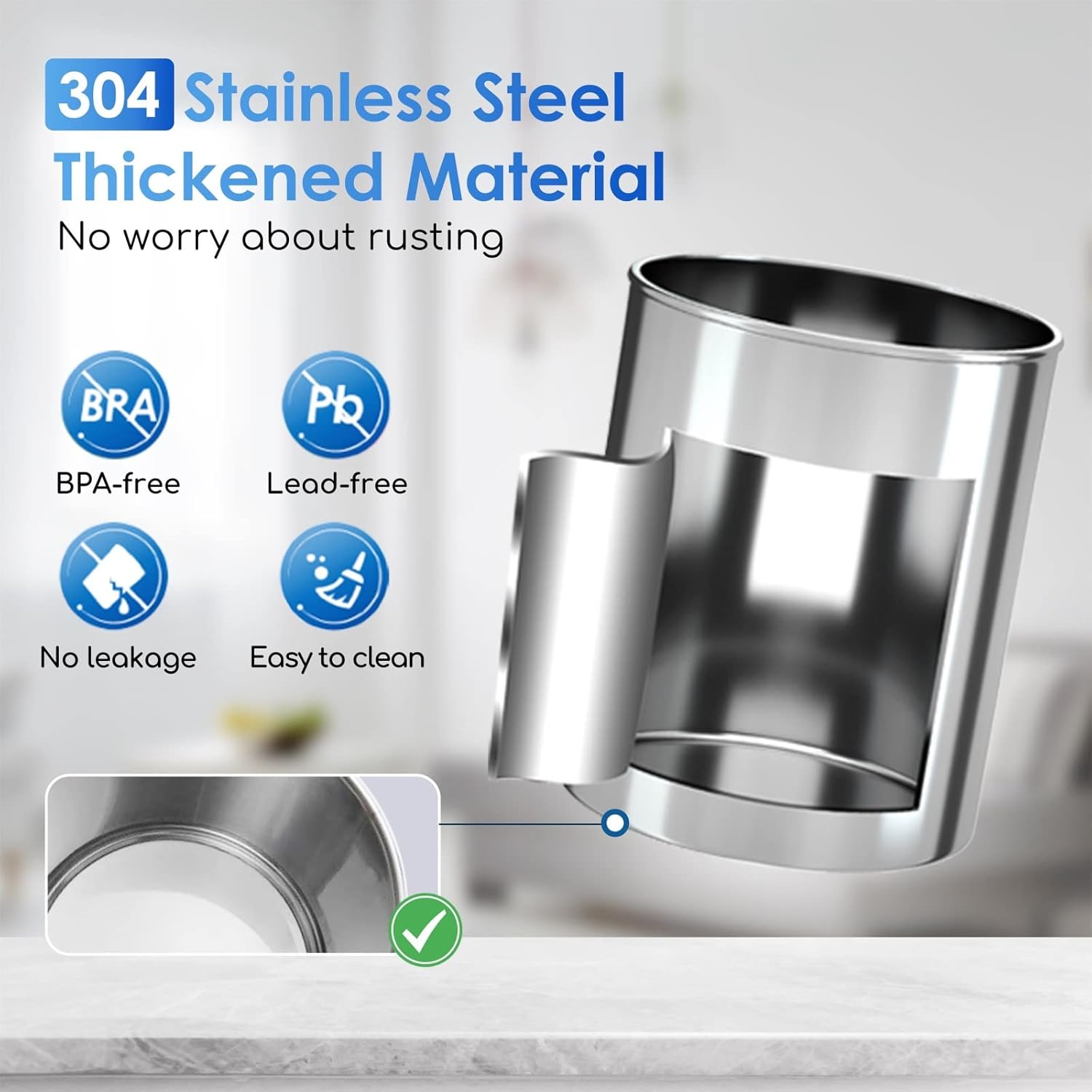 Purewell Sistema de filtro de agua por gravedad de 2.25 G con ventana de nivel de agua, sistema de encimera de acero inoxidable de ultrafiltración