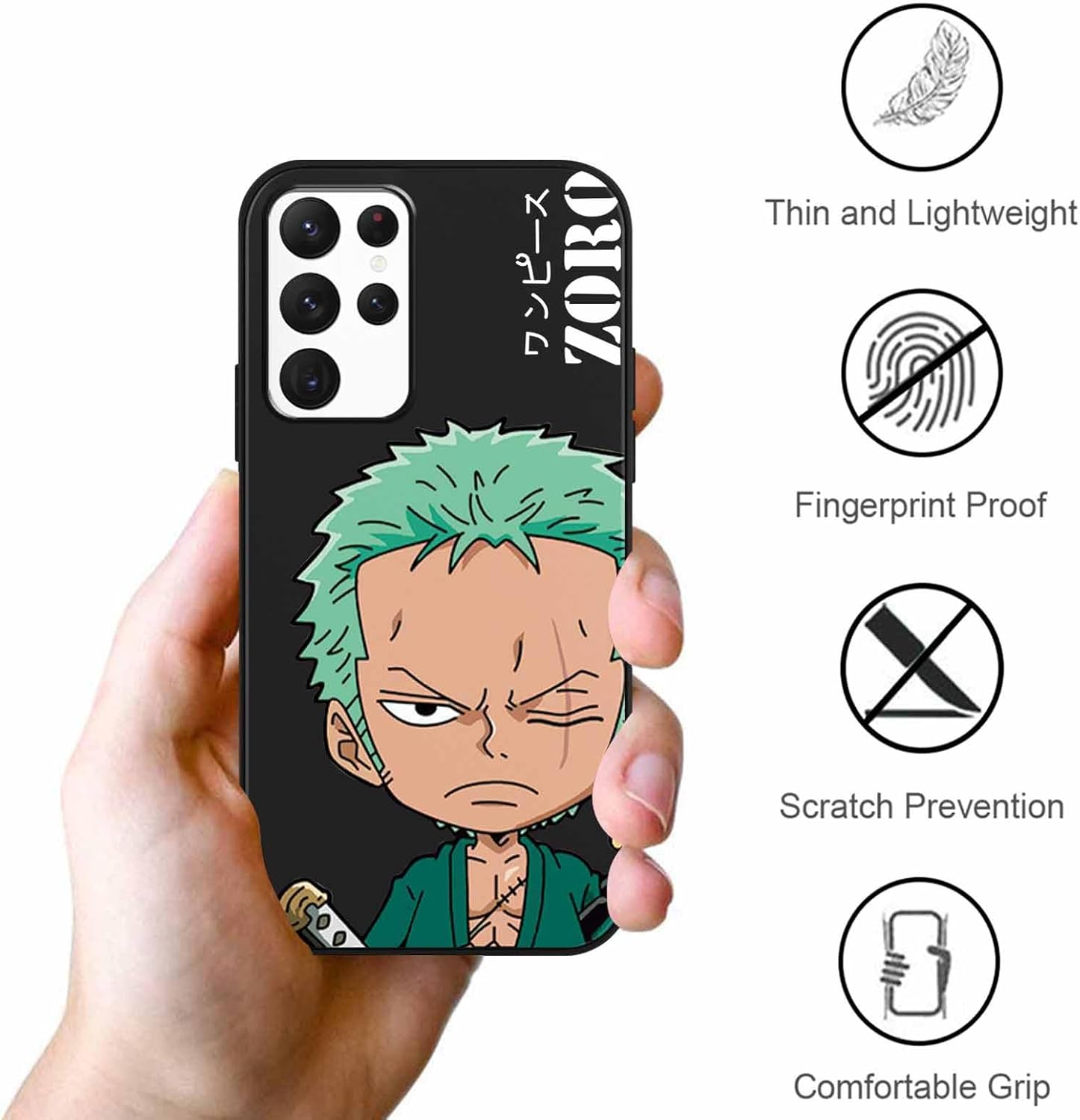 2 fundas de silicona para Samsung Galaxy S22 Ultra 5G de 6.8 pulgadas, con estampado de personajes de dibujos animados de anime para hombres,