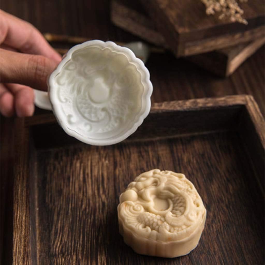 Molde de galletas de 1.76oz con diseño de dragón chino en 3D, para decoración de tartas de mediados de otoño