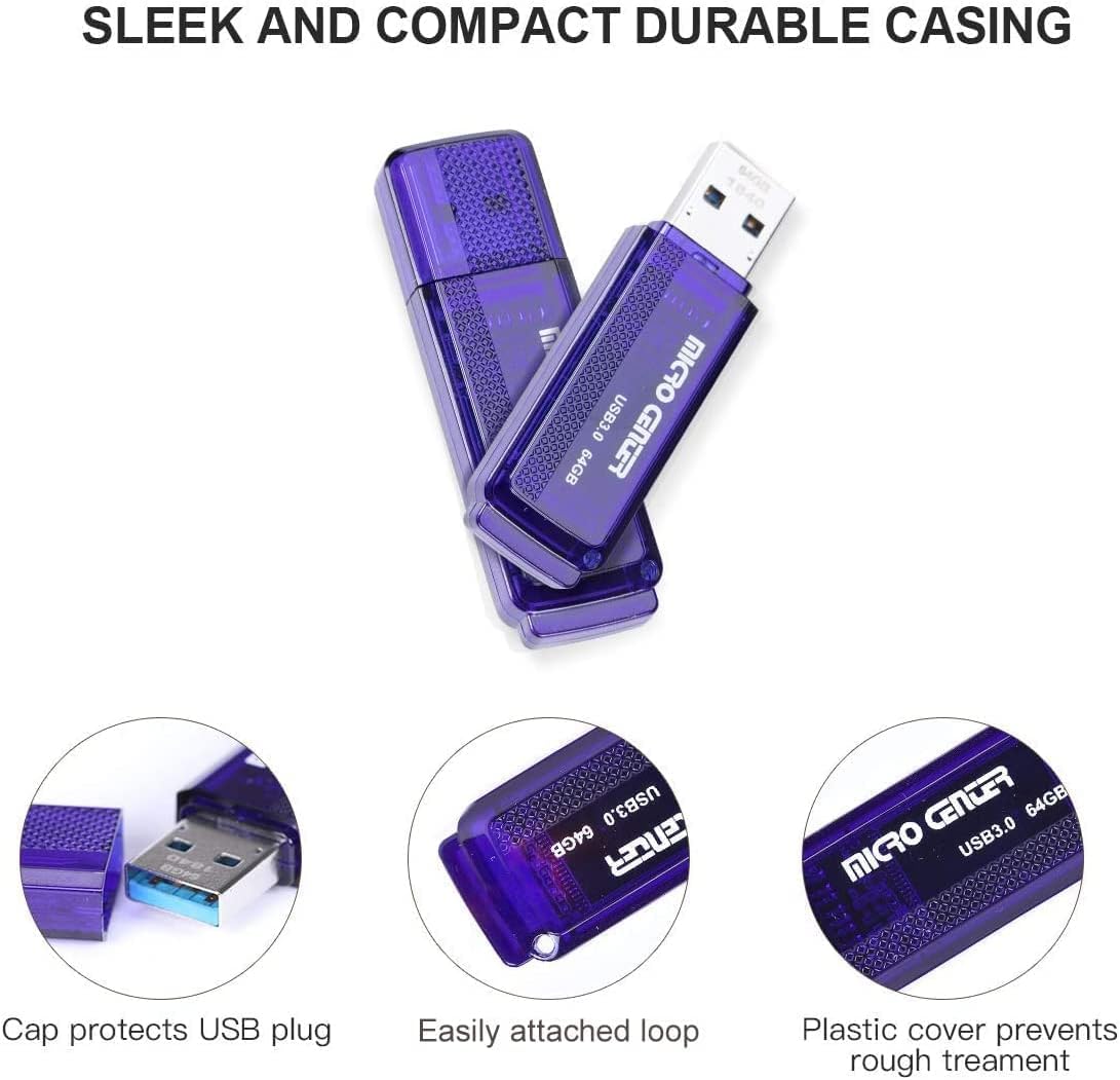 INLAND Micro Center Super Speed – Paquete de 20 unidades flash USB 3.0 de 64 GB de memoria USB 3.0, almacenamiento de datos, unidad de salto a