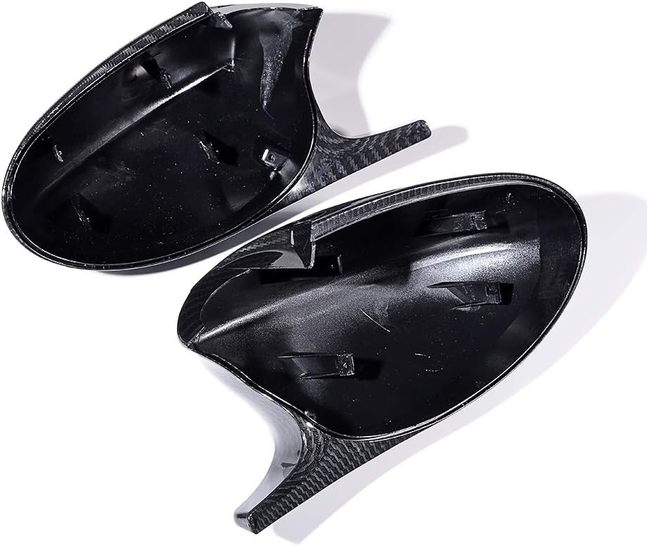 LH RH – Rejilla frontal superior negra mate para riñón + 2 cubiertas de fibra de carbono para espejo lateral compatible con 06-10 E92 Coupe 2D 07-10