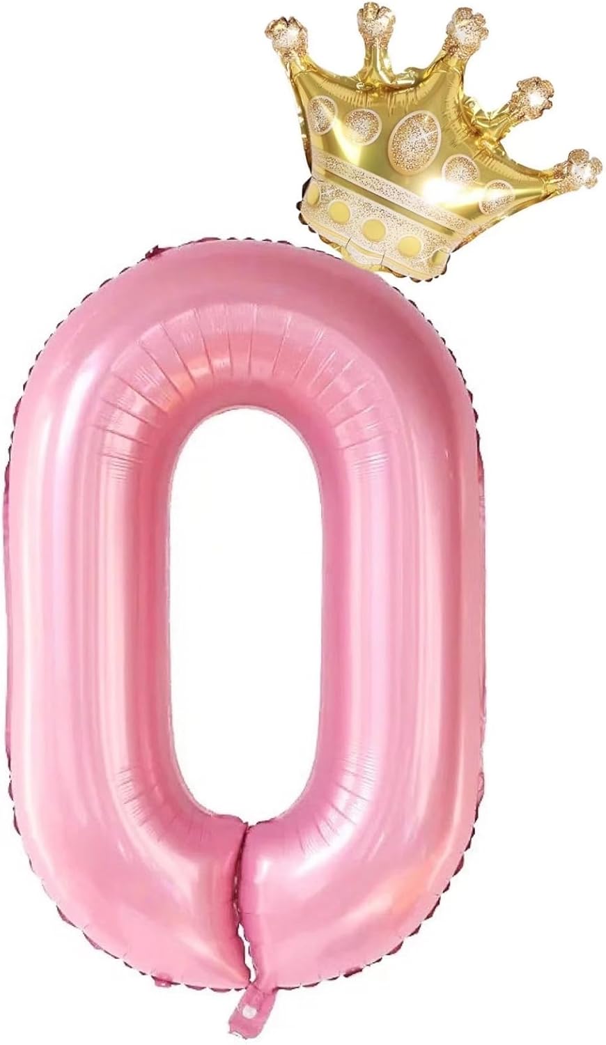 Globos rosa claro del número 40 de 40 pulgadas con corona, globos de cumpleaños 40 para mujeres, decoraciones de cumpleaños de 40 pulgadas, globos