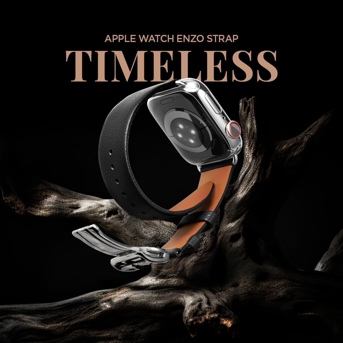 Spigen Enzo – Correa de piel auténtica diseñada para Apple Watch Ultra2Apple Watch Ultra de 1.732 pulgadas, Series 98SE276SE54321 de 1.772 pulgadas,