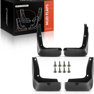 A-Premium Juego de 4 unidades de guardabarros con kit de accesorios compatibles con Hyundai Sonata, 2018-2019, sedán, color negro, delantero y A-Premium Juego de 4 unidades de guardabarros con kit de accesorios compatibles con Hyundai Sonata, 2018-2019, sedán, color negro, delantero y