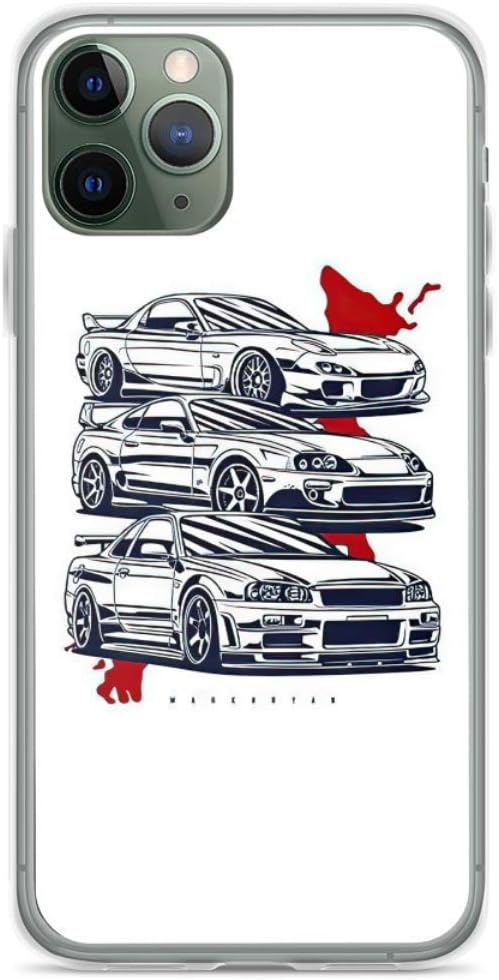Funda compatible con iPhone 11 JDM Crew Rx7 Skyline GTR Supra Collection protectora flexible suave TPU transparente funda de teléfono diseño fresco