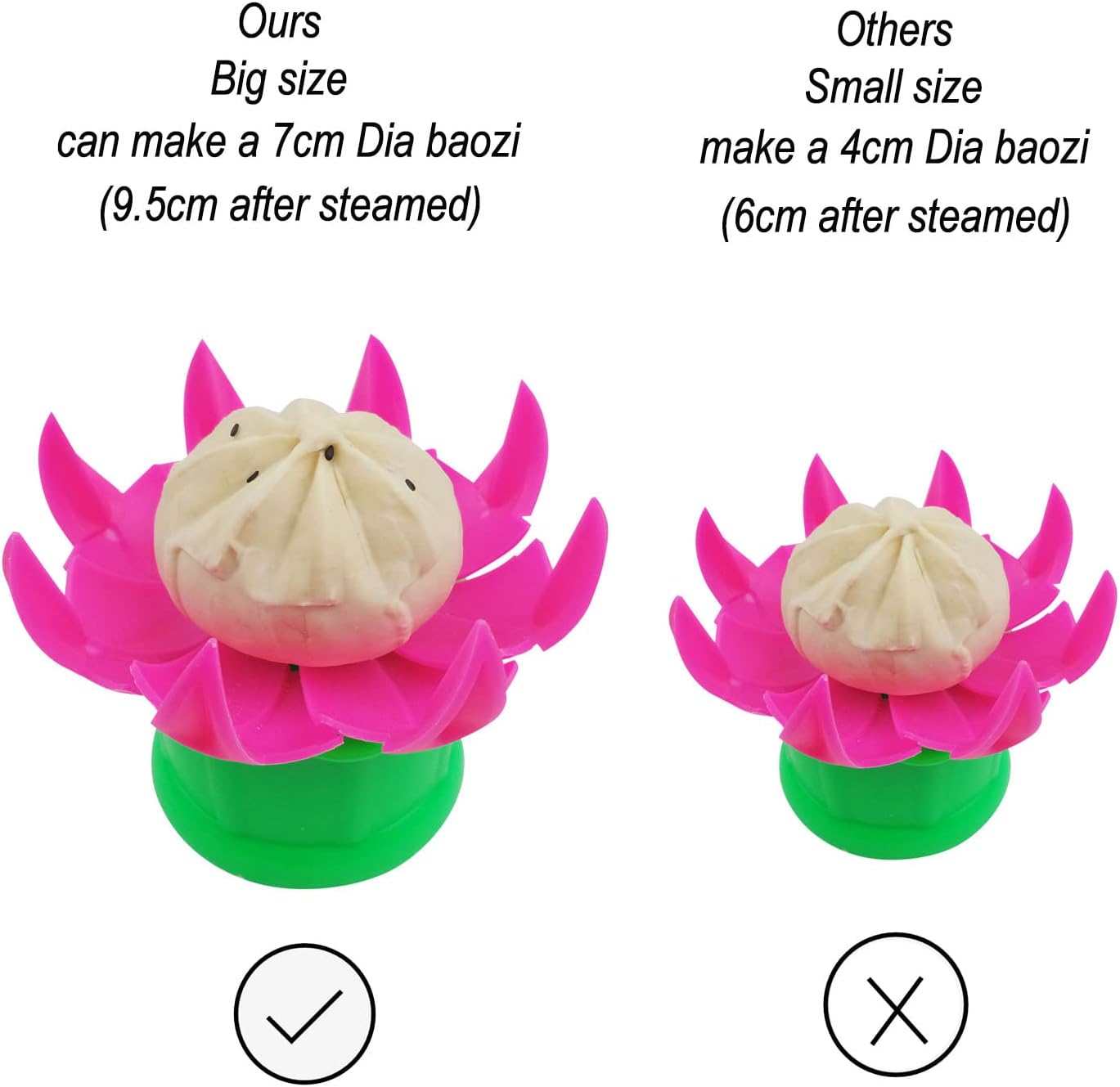 Proshopping Máquina de baozi grande, máquina china de plástico de 2.75 pulgadas, máquina para hacer bollos rellenos al vapor, prensa de molde para