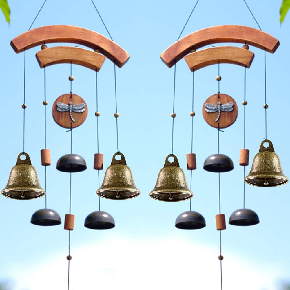 BigOtters Campanas de manualidades, 16 cascabeles de bronce vintage (1.7 x 1.5 pulgadas) con ganchos de resorte para colgar para campanillas de