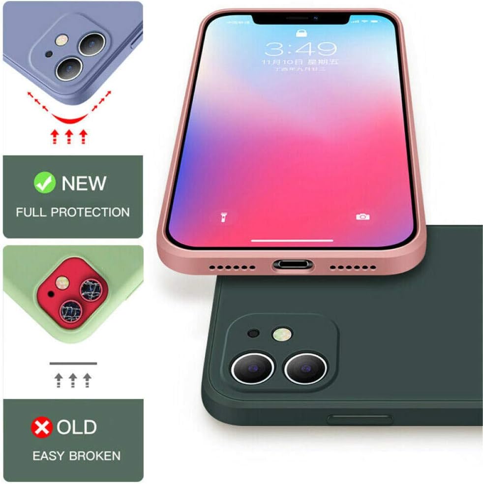 Funda cuadrada de silicona líquida para Xiaomi Redmi Note 5 5A 6 7 8 8T 9 9S 9T 10 10S 10T Pro Max Soft Thin Candy Colors Cover Cover Púrpura, para